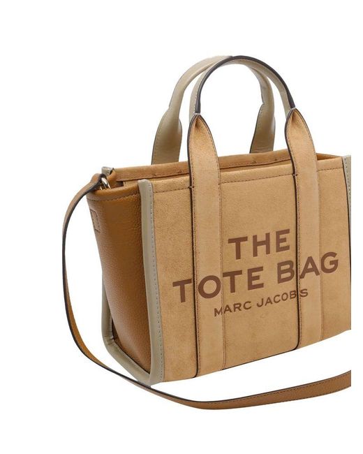 Marc Jacobs White Tote Bag Suede Cow Leather Tote-Bags