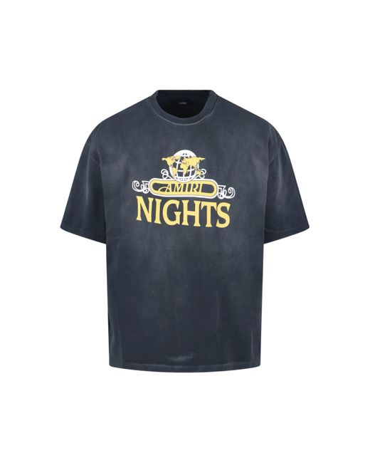 Amiri Blue Nights Logo T-Shirt for men
