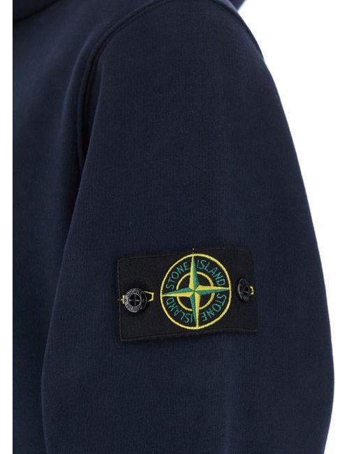 Stone Island Blue Cotton Fleece for men