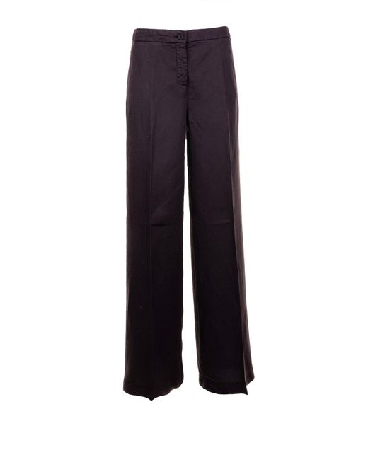 Via Masini 80 Blue High-Waisted Trousers
