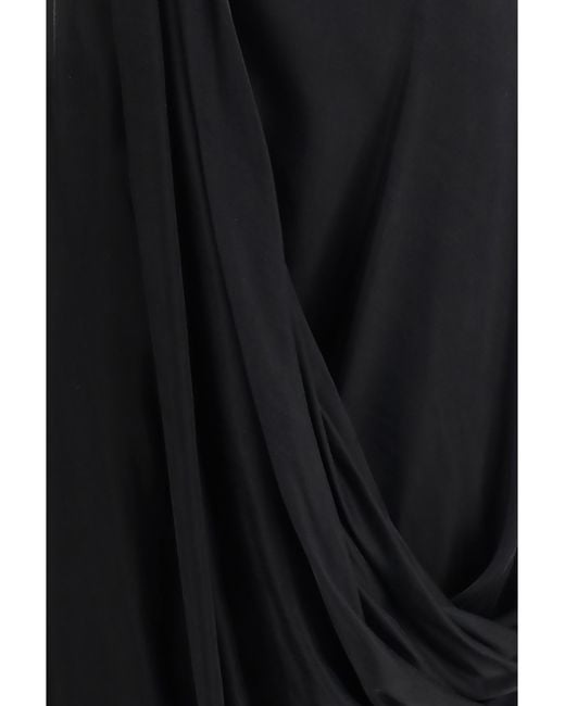 Maison Margiela Black Asymmetric Midi Skirt Cupro