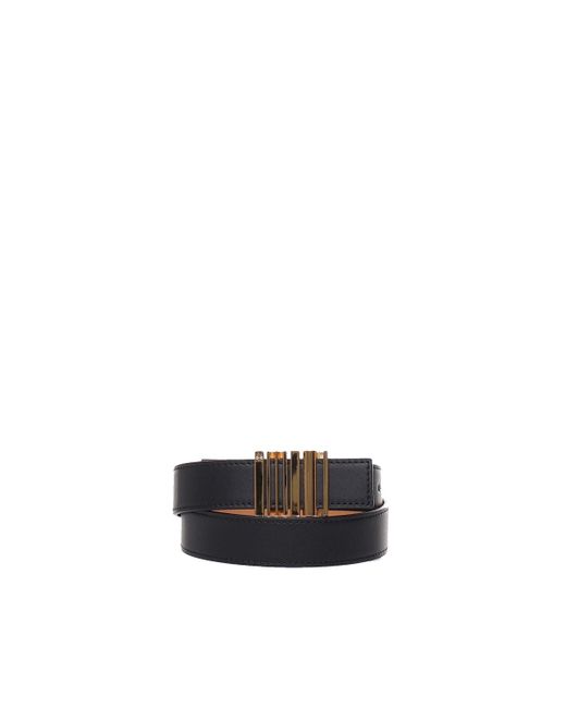 Loewe White Graphic Belt In Classic Calf Leather