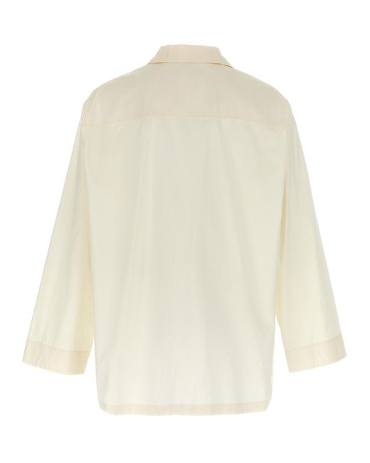 Jil Sander White Logo Embroidery Shirt for men