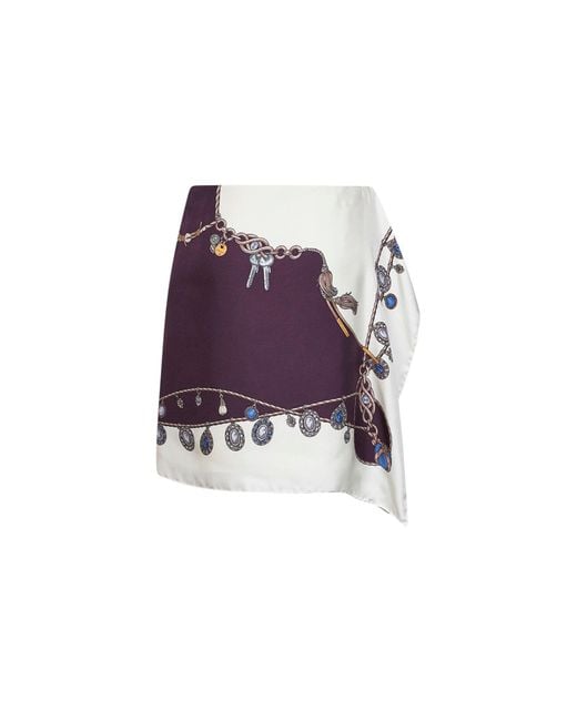 Versace Purple Mini Skirt Silk