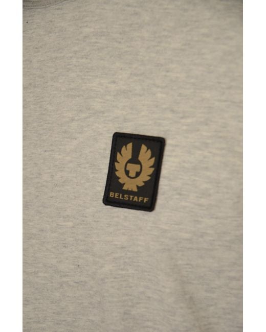 Belstaff Gray T-Shirt With Logo Patch for men