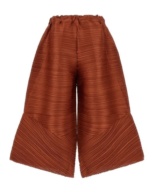 Pleats Please Issey Miyake Red Polyester Casual Pants