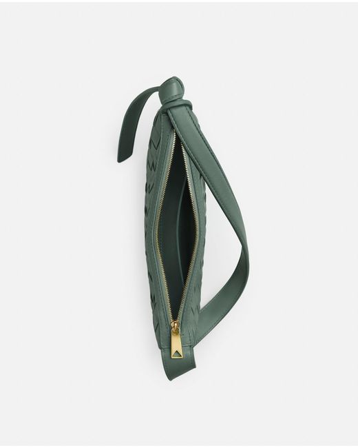 Bottega Veneta Green Moon Mini Intrecciato-weave Leather Shoulder Bag