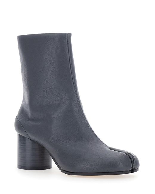 Maison Margiela Blue Ankle Boots Tabi Leather Sheep