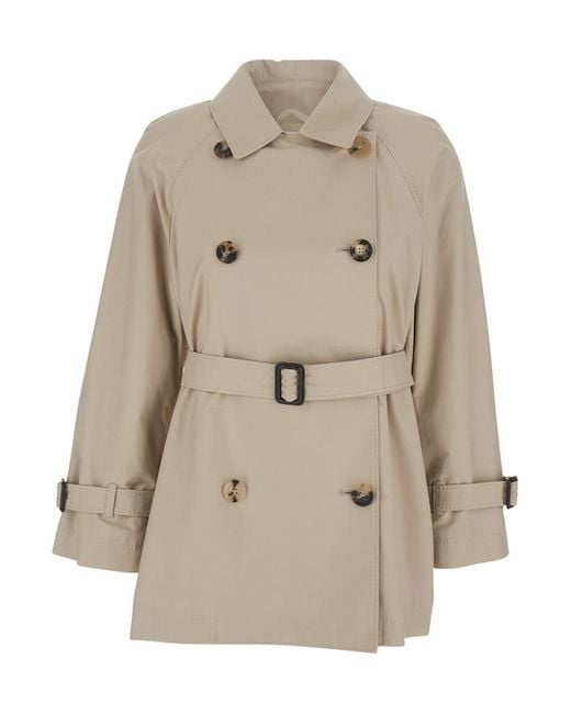Max Mara Natural Trench Coat Calle Cotton Polyester