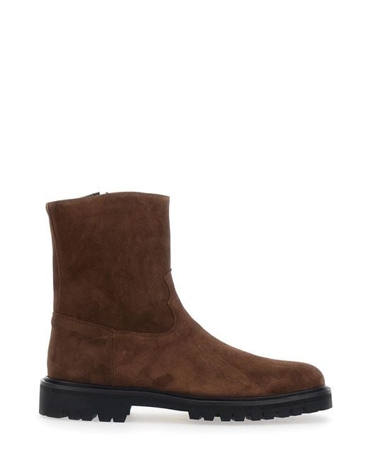 VINNY'S Brown Ankle Boots Suede for men