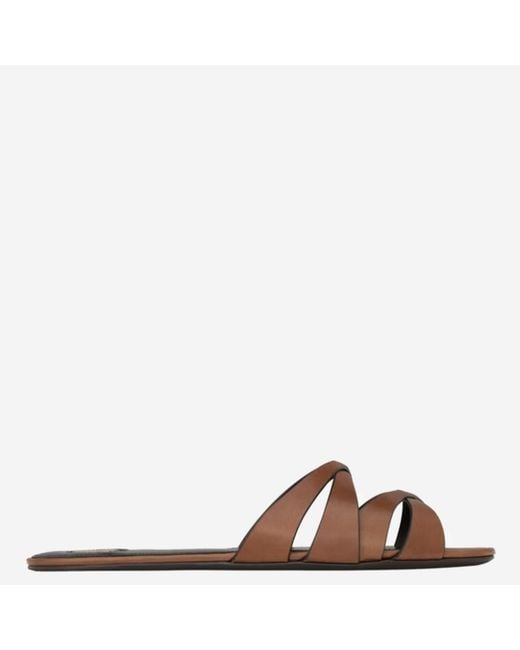 Saint Laurent Black Leather Sandals Chandelle
