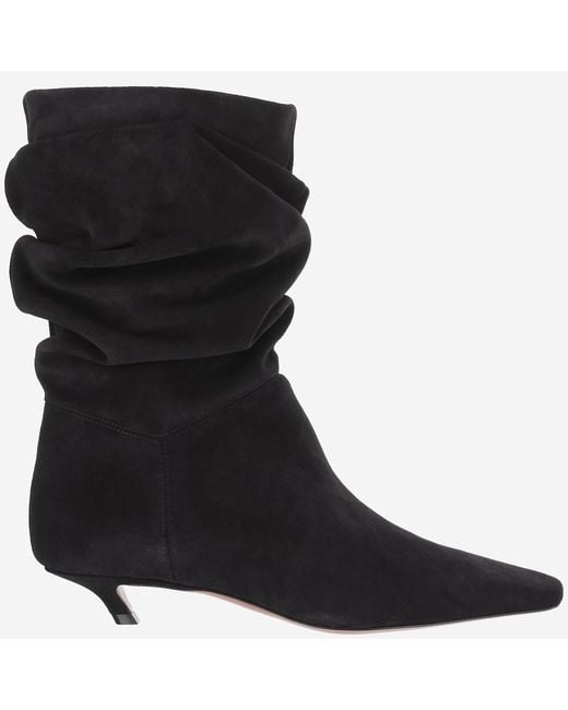 AMINA MUADDI Black Boots Jamie Suede Leather