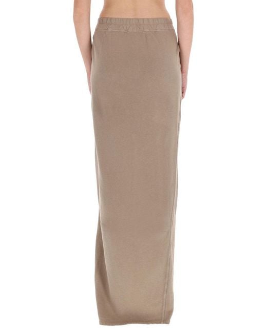 Rick Owens Natural Long Phileg Pillar Skirt Cotton