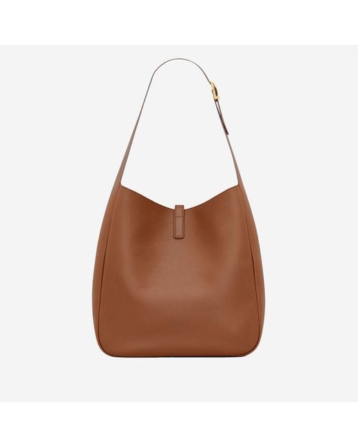 Saint Laurent Brown Textured Leather Bag Shoulder