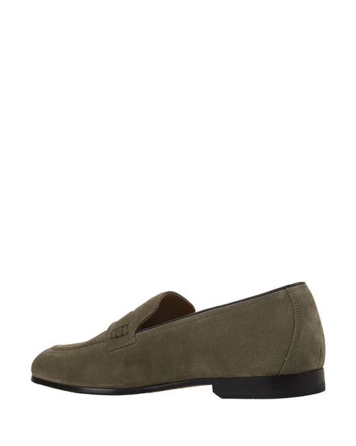 Doucal's Gray Suede Penny Loafers for men