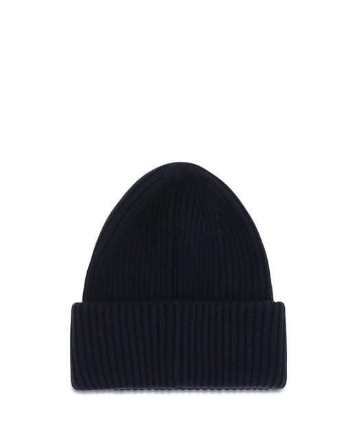 Moncler Blue Wool And Cashmere-Blend Beanie Hats E Hairbands for men