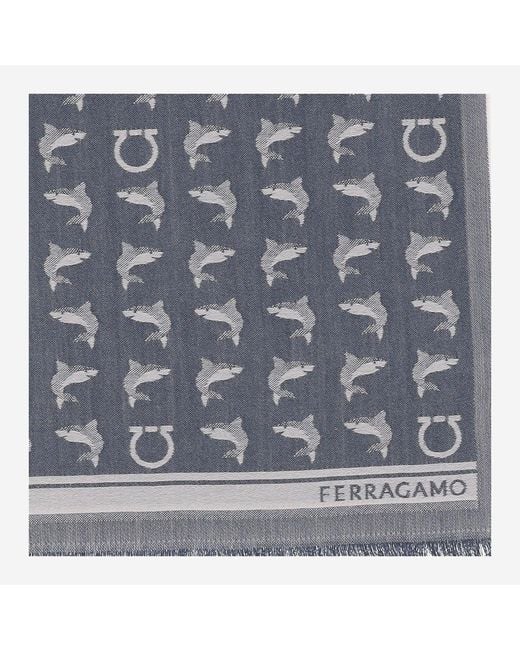 Ferragamo Metallic Scarf Wool for men