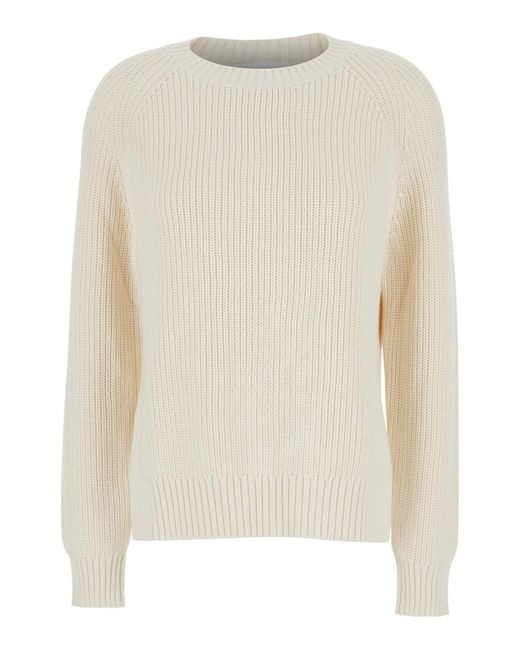 P.A.R.O.S.H. White Knit Crewneck Sweater