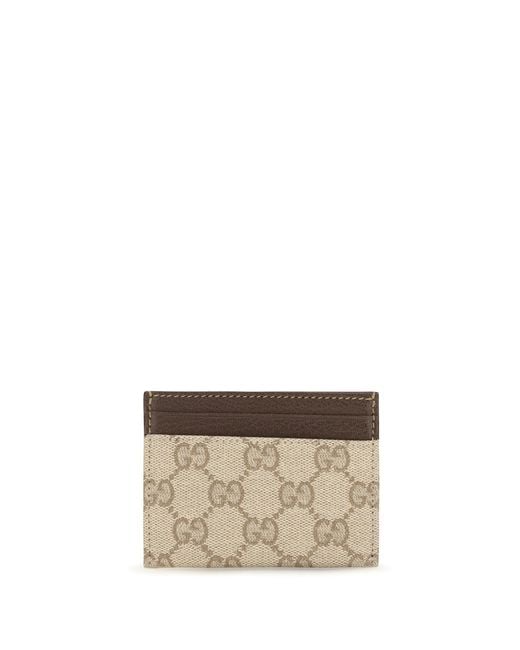 Gucci Natural Essence Classic Card Holder Cotton; Linen; Polyurethane Shoulder Bags for men