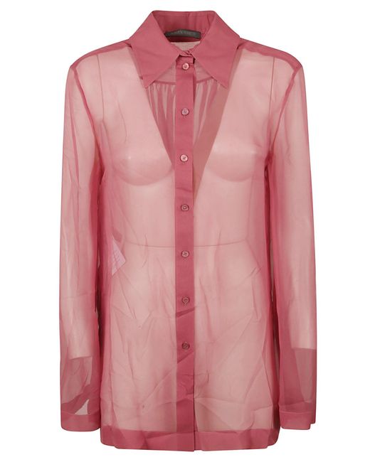 Alberta Ferretti Pink See-Through Shirt