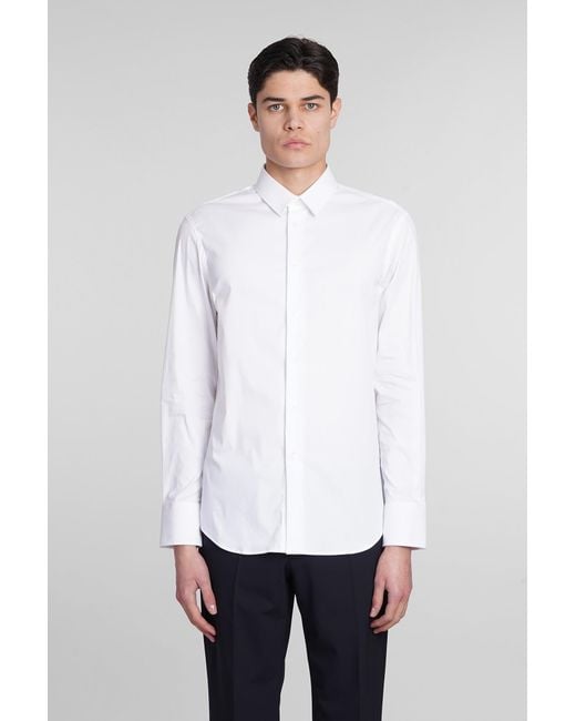 Emporio Armani Shirt In White Cotton for men