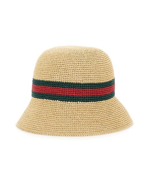 Gucci Natural Bucket Hat Straw