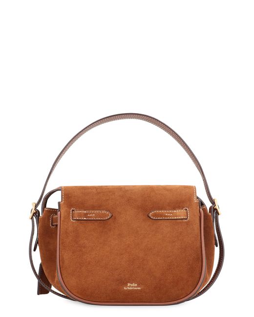 Polo Ralph Lauren Brown Handbag Suede Cinnamon Cowhide Handbags