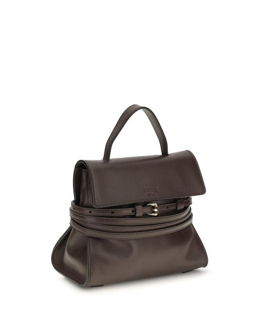 Moschino Brown Handbag Tie Me Goatskin (Hircus Goatskin) Shoulder Bags