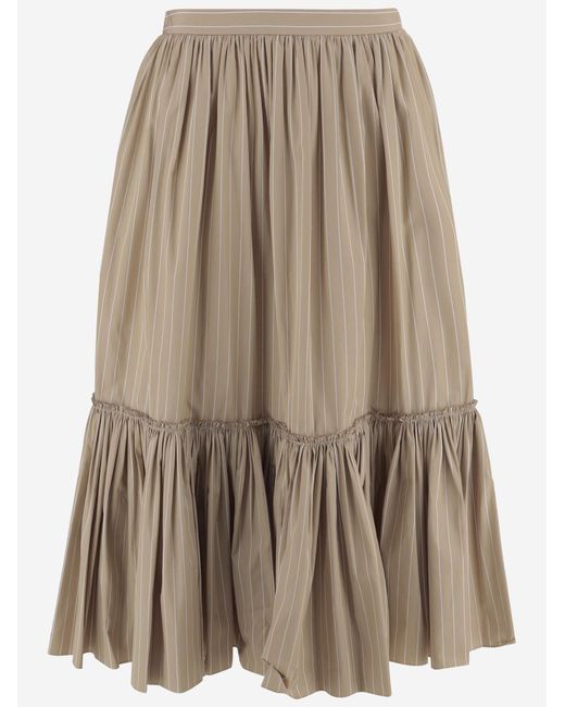Jil Sander Brown Skirt Cotton