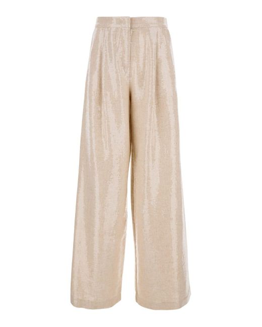 FEDERICA TOSI Natural Trousers With Sequins