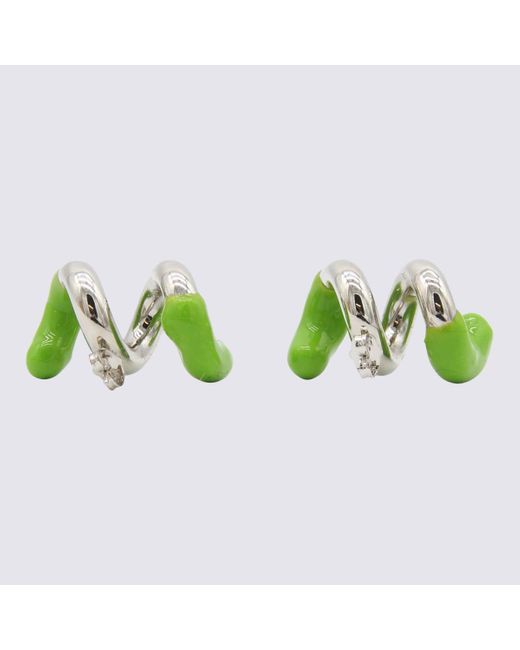 Sunnei Green And Metal Earrings
