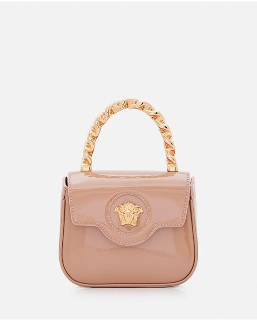 Versace Pink La Medusa Patent Leather Mini Bag