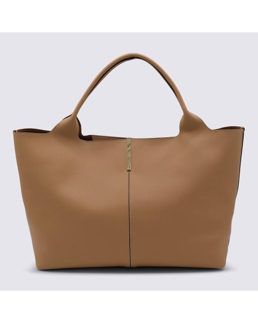 Tod's Brown Camel Leather Top Handle Bag