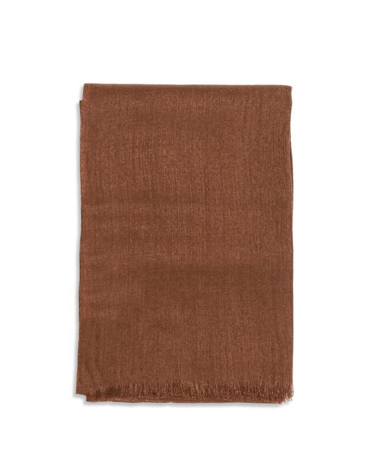 Brunello Cucinelli Brown Silk And Cashmere Scarf