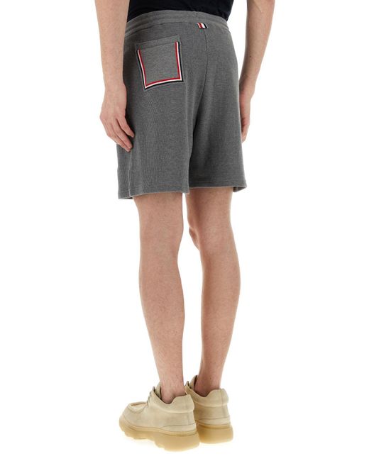 Thom Browne Gray Grey Cotton Bermuda Shorts for men