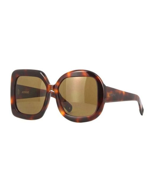Jacquemus Brown Sunglasses Square Full Rim, Shiny Frame And Lens Jac/10C1