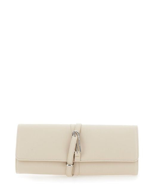 Liffner Natural Clutch With Belt On The Front Leather For Calf Clutches And Pochettes