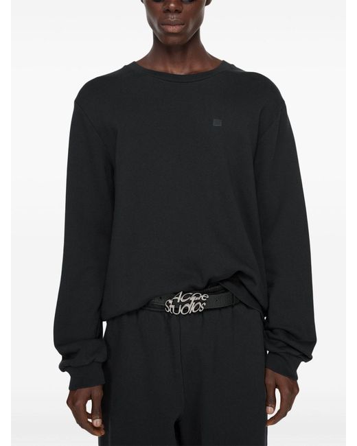 Acne Black Crewneck Logo Sweatshirt
