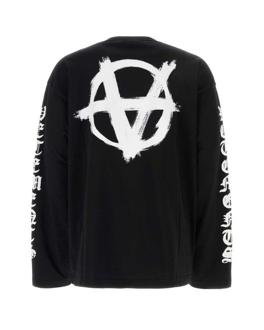 Vetements Black Double Anarchy Long Sleeved T-Shirt for men