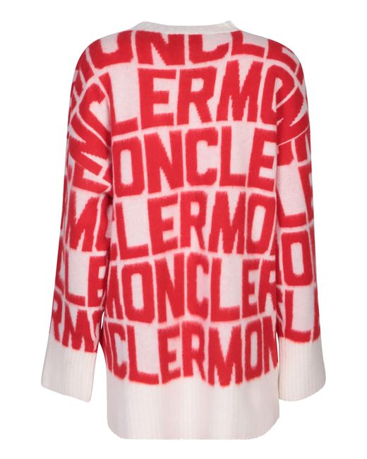 Moncler Red Sweater With Logo