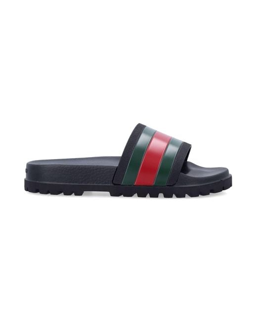 Gucci Blue Web Slide Sandal for men