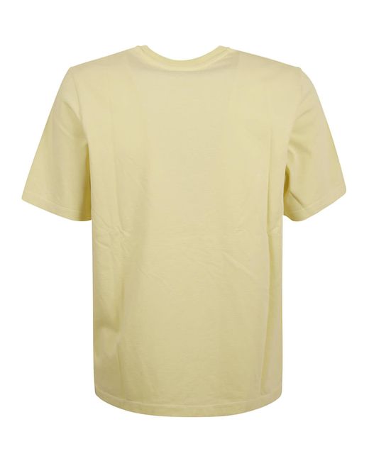 Maison Kitsuné Yellow Logo Round Neck T-Shirt for men