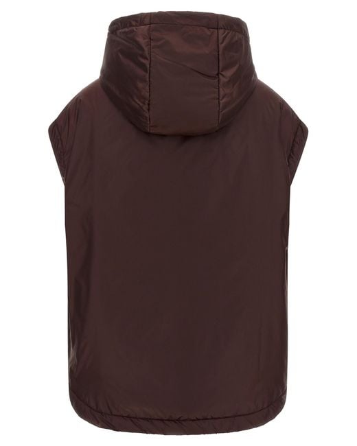 Max Mara Brown Polyester Sleeveless Jacket Clothing