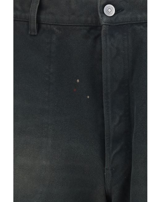 Maison Margiela Black Double-Dye Workwear Pants Cotton for men
