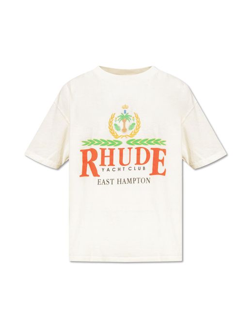 Rhude White Cotton T-Shirt for men