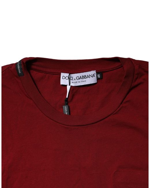 Dolce & Gabbana Red Cotton Crew Neck Short Sleeves T-Shirt for men