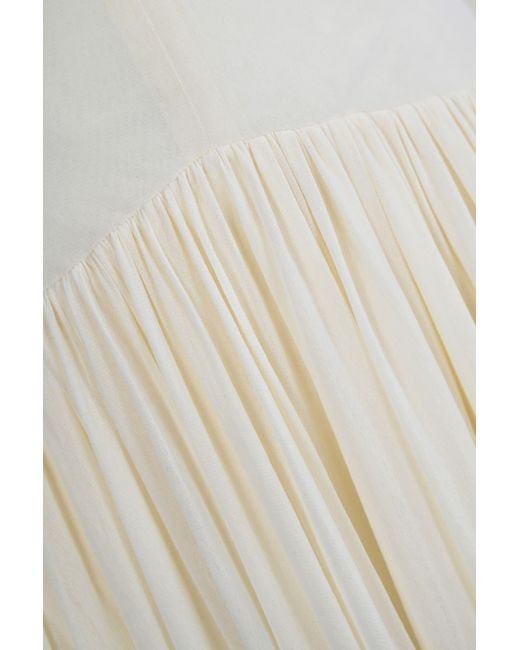 Philosophy Di Lorenzo Serafini White Long Mesh Design Dress