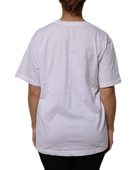 Dolce & Gabbana Purple Cotton Short Sleeves V-Neck T-Shirt