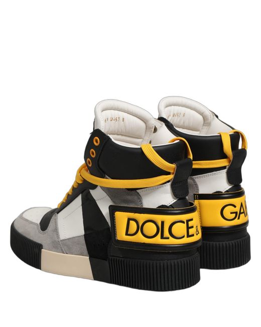 Dolce & Gabbana Multicolor Leather High Top Sneakers Shoes for men