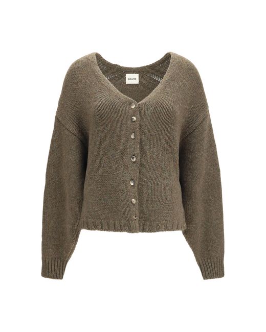 Khaite Green Cardigan Axel V-Neck Cashmere